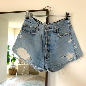 Distressed Jean shorts